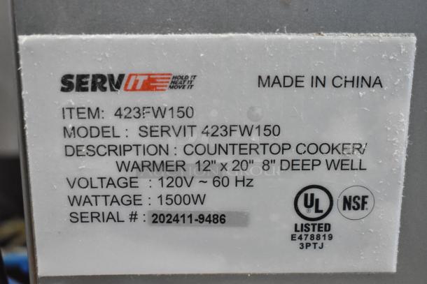BRAND NEW ServIt 423FW150 Stainless Steel Electric Food Warmer, 12"x20". Scratch and dent, digital controls, 120V.