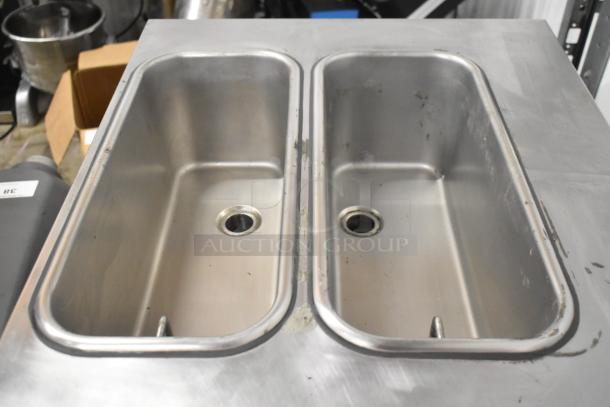 Stoelting F131-38I2 stainless steel soft serve machine, dual-flavor with twist option, countertop design, 208-240V, visible wear.