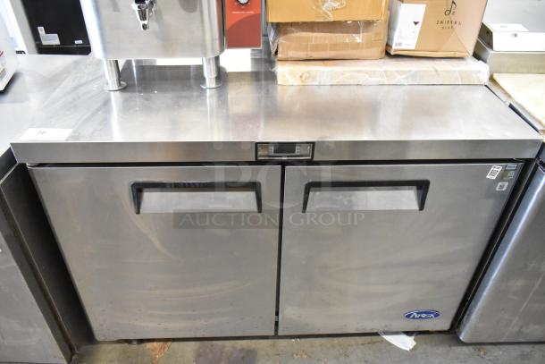 2018 Atosa MGF8402GR stainless steel 2-door undercounter cooler on casters, 115V, 1 phase. Excellent condition.