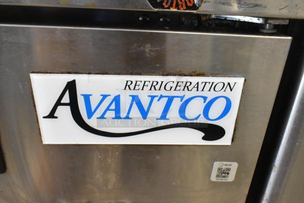 Atosa 178AU48FHC stainless steel 2-door undercounter freezer on casters, 115V, shown with Avanti label.