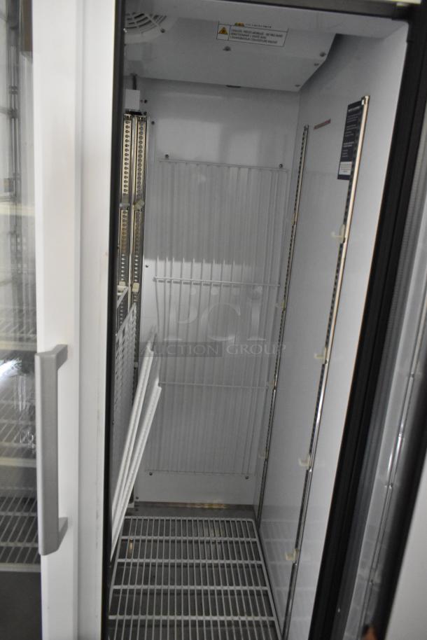 Turbo Air TGF-35SDW-N commercial fridge interior, 2-door, poly-coated racks, clean condition, 115V, 1 Phase.