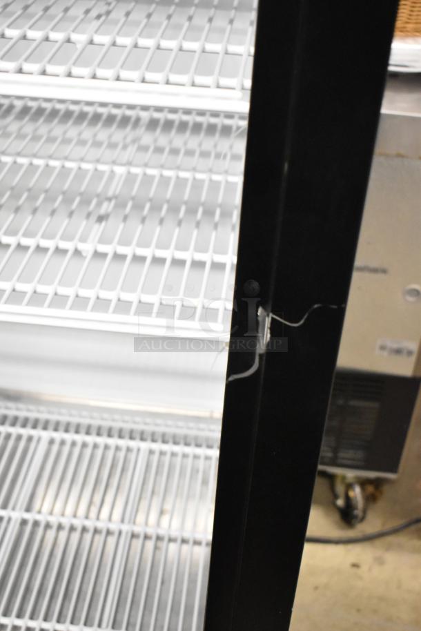 Turbo Air TGM-48RB-N commercial cooler with 2 glass doors, poly-coated racks, black exterior. 115V, metal construction.