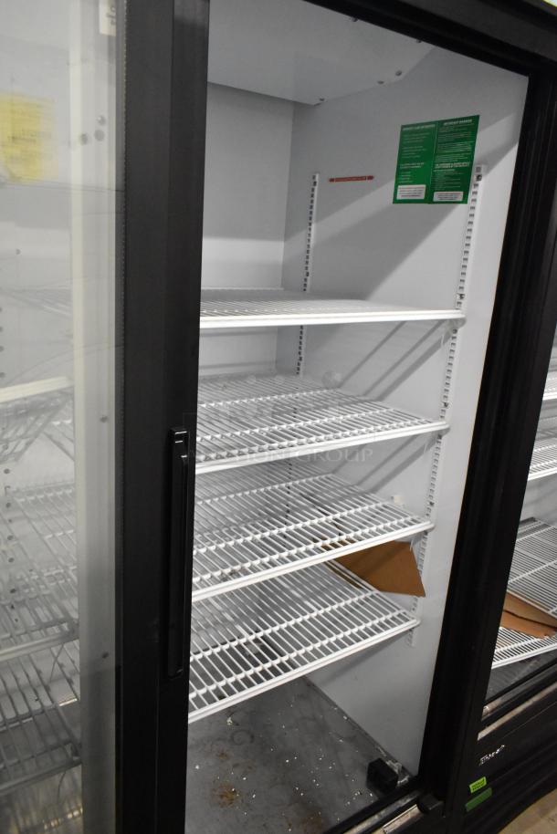 Turbo Air TGM-48RB-N commercial cooler with two glass doors, poly coated racks, 115V, 1 phase, used condition.