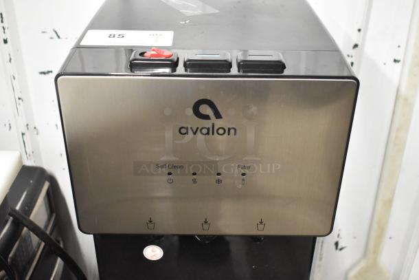 Avalon A5BOTTLELESS water cooler dispenser with self-cleaning feature, black and stainless steel design, 115 volts, 1 phase.