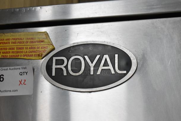 Royal RCOD-1 stainless steel convection oven, view-through door, solid door, metal racks, thermostatic controls, commercial casters.