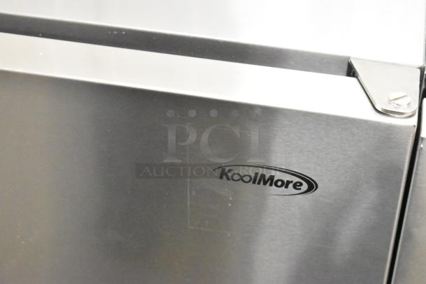 KoolMore KM-BIM66-NSS Stainless Steel Ice Maker, scratch and dent, 66lb/day, built-in, 115V. Logo visible.