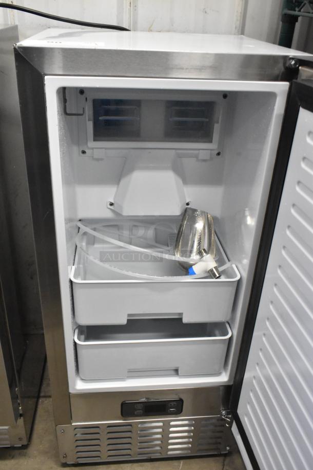 KoolMore KM-BIM66-NSS ice maker with stainless steel finish, 66lb/day, built-in residential model. New, scratch and dent.