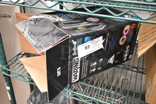 Waring BB145S BevBasix 32 oz. Commercial Bar Blender, stainless steel container, new with scratch and dent packaging.