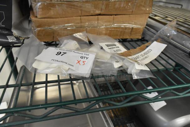 5 new Hobart 00-893535 rinse nozzles in sealed packages, labeled "Genuine OEM." Includes auction tag "QTY x5."