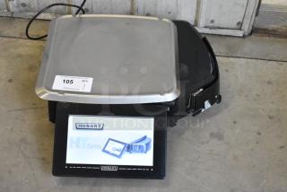 2017 Hobart HTi-7LH26 commercial countertop scale, 120/208-240V, 1 phase, stainless steel, touchscreen display, excellent condition.