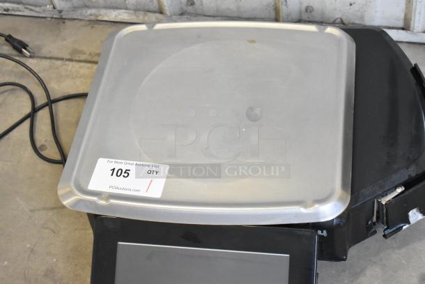 2017 Hobart HTi-7LH26 commercial countertop scale, metal, 120/208-240V, 1 phase, with label "105 QTY".