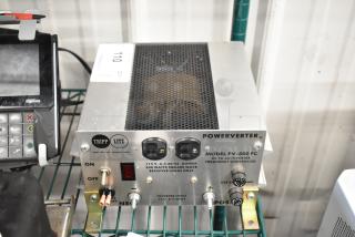 Tripp Lite PV-500 FC Powerverter, 115V, 1 Phase, metal body, dual outlets, on/off toggle, slightly worn.