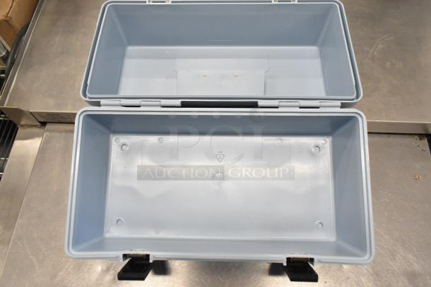 Empty Hach 2100P turbidimeter hard case, durable plastic, gray interior, hinged lid, secure latches, good condition.