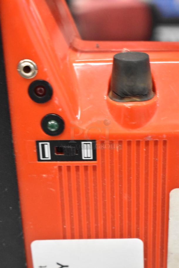 UVP UVSL-26P rechargeable UV lamp, 115V, 1 phase. Red casing with control switch and light indicators.