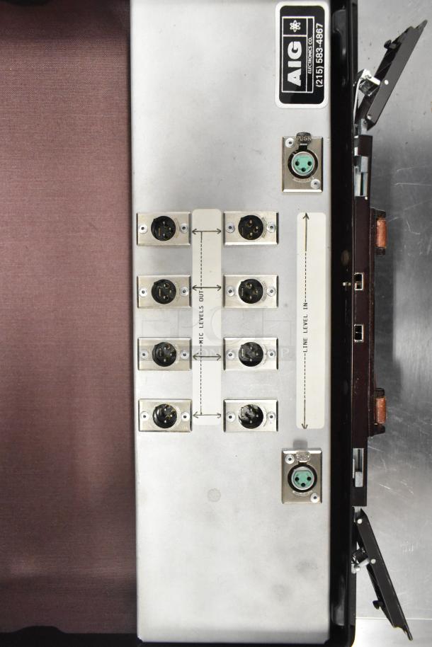 Leeds & Northrup specific ion meter in brown briefcase. Features include a mic level output and line level input ports.