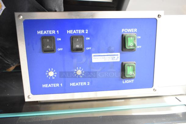 Prince Castle HPC-2A stainless steel heater panel control, 120-240V, 1 phase. Features dual heater controls and power switch.