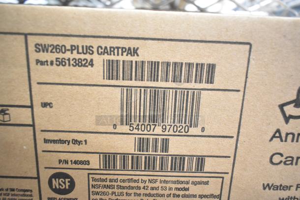 3M SW260-PLUS Cartpak water filtration cartridge set, part #5613824, new condition, NSF certified, inventory qty 1.