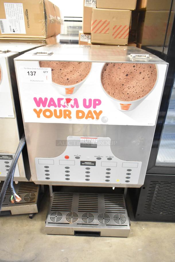 Bunn IMIX-5 stainless steel cappuccino machine, countertop model, 120/208-240V, 1 phase, commercial use, worn exterior.