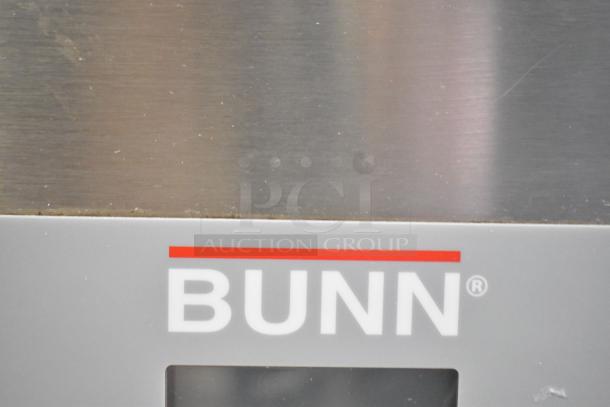 Bunn IMIX-5 stainless steel commercial cappuccino machine, model IMIX-5, in good condition, features 120/208-240 volts, 1 phase power.