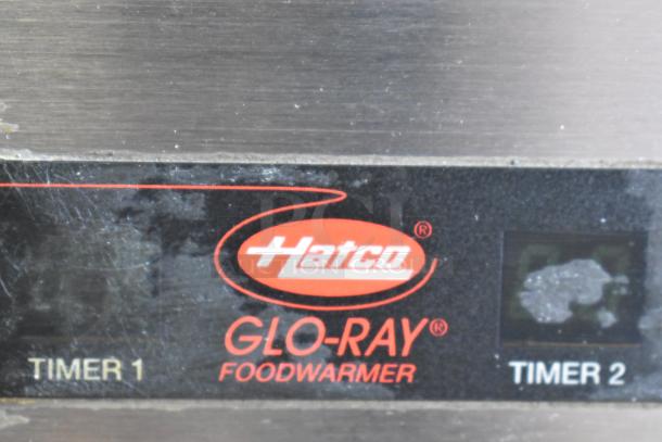 Hatco Glo-Ray stainless steel warming display merchandiser with dual timers, model GRMW-3. 120V, 1 Phase. Signs of use.