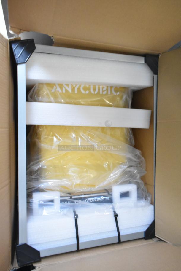 Brand new Anycubic Photon M3 Max 3D Printer in original packaging, labeled "Scratch and Dent," with protective foam and plastic wrap.