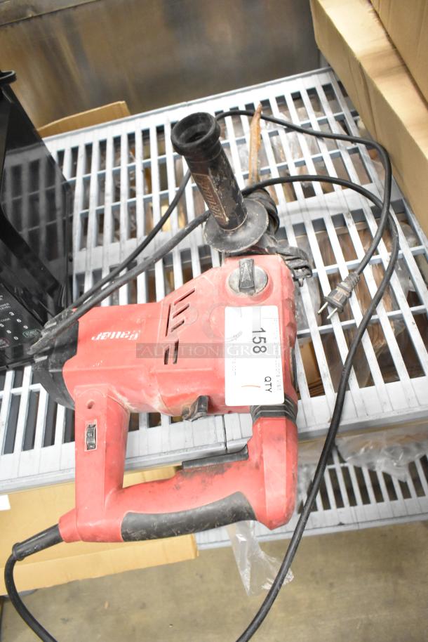 Bauer 1641E-B 1-1/8" SDS Variable-Speed Corded Rotary Hammer, red, used condition, visible brand and model label, with plug.