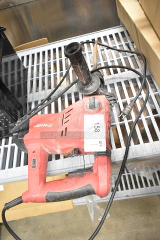 Bauer 1641E-B 1-1/8" SDS Variable-Speed Corded Rotary Hammer, red, used condition, visible brand and model label, with plug.
