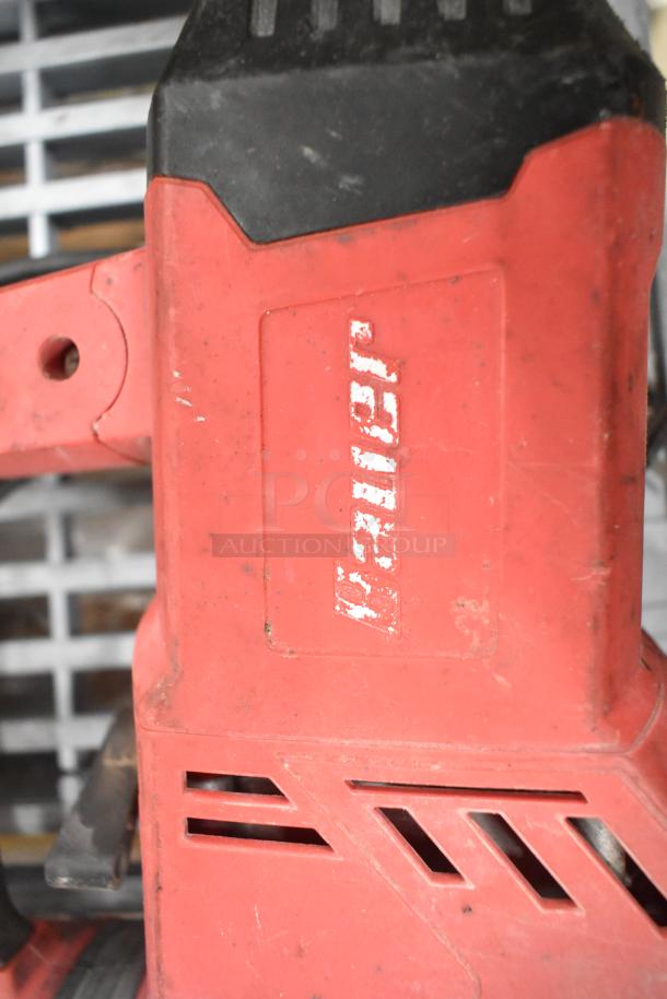 Bauer 1641E-B 1-1/8" SDS Variable-Speed Corded Rotary Hammer, visible wear, red body, model 1641, 120V.