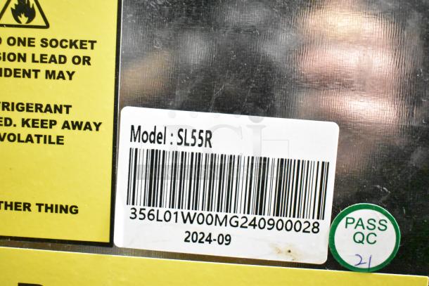 SL55R Stainless Steel Commercial Cooler, 2 doors, missing one door, poly coated racks, on casters, 115V, 1 Phase.