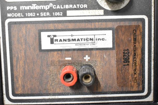 PPS MiniTemp Calibrator Model 1062, vintage condition, with Transmation Inc. branding and calibration control number 132961.