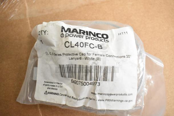 Marinco CL40FC-B protective cap, CL series, new in original packaging, label details specifications and assembly origin.