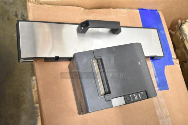 Auction lot of 10 items featuring an Epson receipt printer and 2 QSR kitchen controllers. Adult condition, includes Powervar power conditioners.