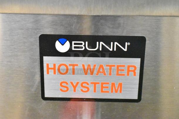 2024 Bunn OHW 02550.0003 Stainless Steel Pourover Hot Water Machine, 80 oz, 120V, 1 Phase. "Hot Water System" label visible.