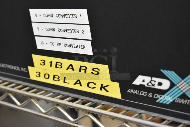 Analog & Digital Switchers A&D Unit, featuring labels for down and up converters; includes yellow labels "31BARS" and "30BLACK."