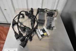 Lot of various items including electrical wires and Siemens TRI-R unit, in used condition, with mounting plates and connectors.