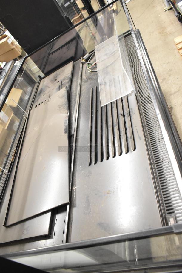 Structural Concepts metal commercial grab-n-go merchandiser, floor style, island horizontal, with metal panels, used condition.