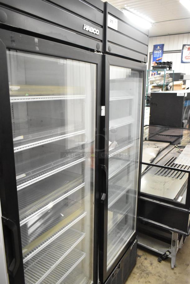 2019 Habco SE18HC single door cooler, metal frame, poly-coated racks, commercial use, 115V, 1 phase, excellent condition.