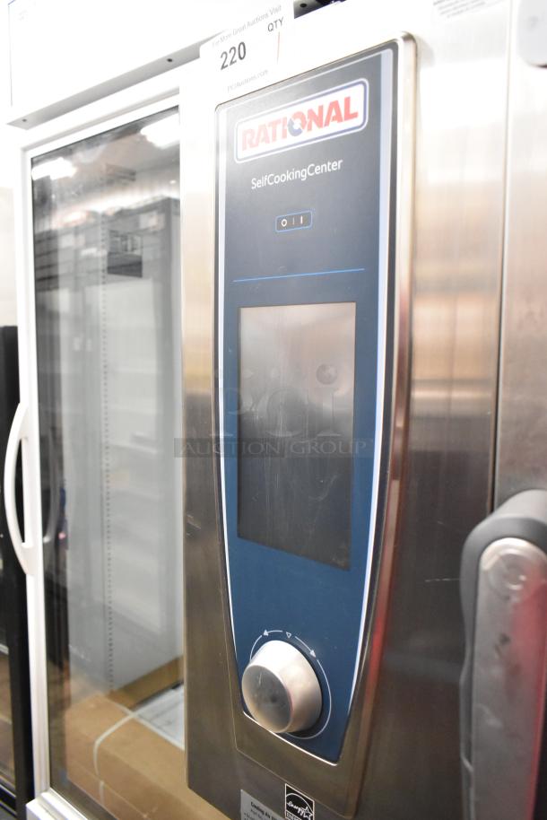 2019 Rational SCC WE 62 self-cooking center, stainless steel, on double pan rack. Model: SCC WE 62, 480V, 3 phase.