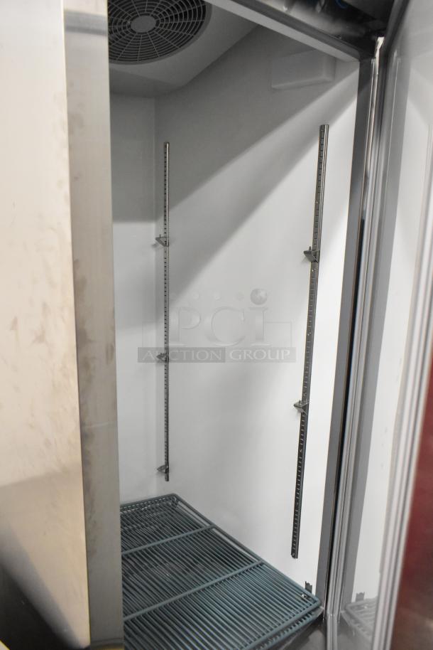 Brand new Avantco 178A23RHC Single Door Reach-In Cooler, stainless steel interior, commercial casters, 115V, 2025 model, scratch and dent.