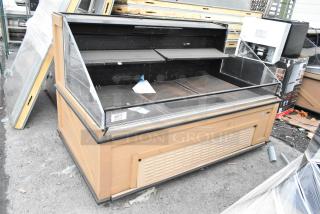 Killion Metal Commercial Open Grab N Go Merchandiser, used condition, 208/230 volts, 1 phase, beige finish, visible shelving.