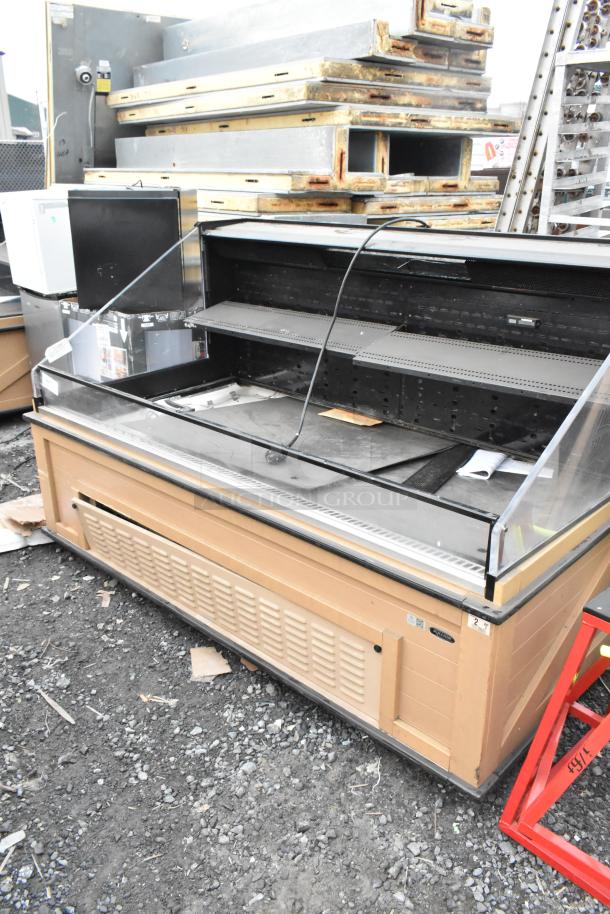 Killion PFW-74-43-48-V-N-MOBILE metal open merchandiser, 208/230 volts, 1 phase, in used condition with visible wear.