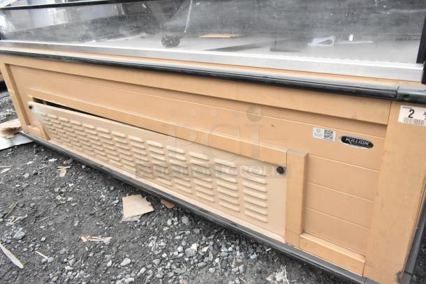 Killion PFW-74-43-48-V-N-MOBILE metal merchandiser, used condition, visible label with model details, cream color.