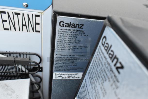 Four mini coolers including Haier HSP03WNAWW and Galanz GLR31TS1E02; details show model and specs label. 120V, 1 phase.