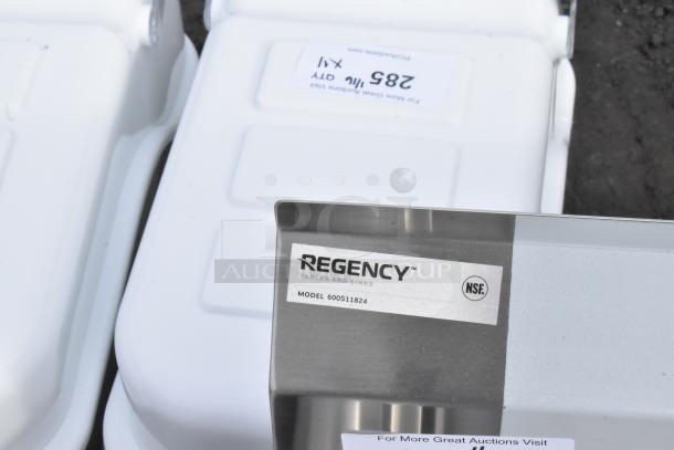 Regency 600S11824 commercial sink, new scratch and dent, 23" stainless steel with legs and cross bracing, NSF certified.