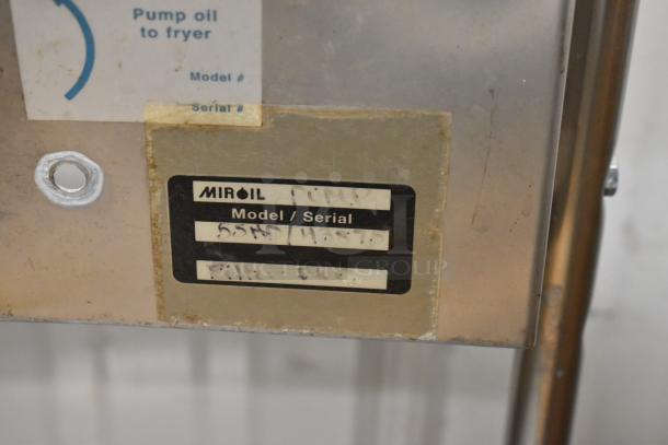 Miroil 55HD Metal Commercial 55 lb Fryer Filter, visible model/serial labels, metal finish, commercial-grade.