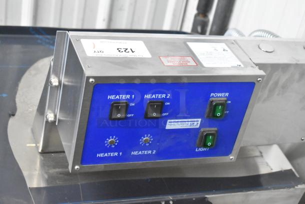 Prince Castle HPC-2A commercial heater panel control, stainless steel, 120-240V, 1 phase, dual heater switches, excellent condition.