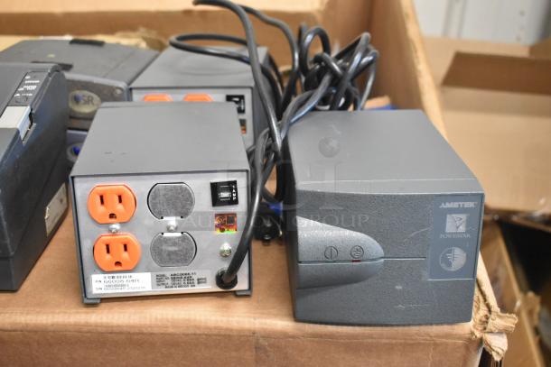 10 items including Epson receipt printer, 2 QSR kitchen controllers, and Powervar power conditioners. Slightly used.