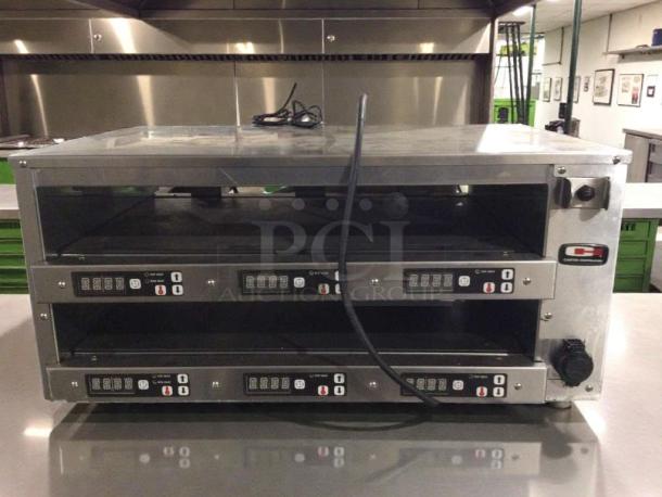 Carter-Hoffmann H2125-2T hot holding drawer, stainless steel, 120V, dual control panels, excellent condition, fully tested.