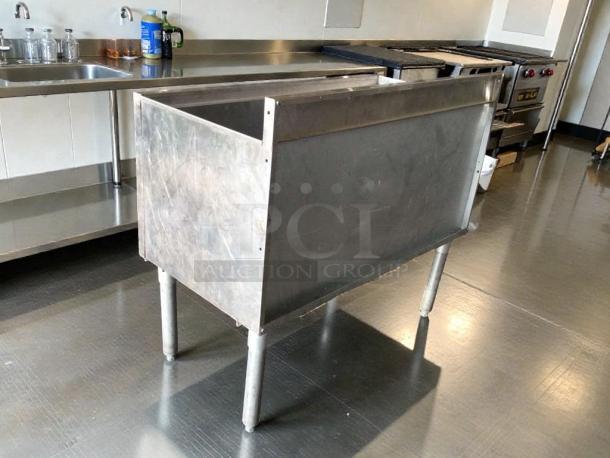 Krowne 18-36-7 stainless steel ice bin, high-grade condition, fully inspected, NSF certified, ready for use.
