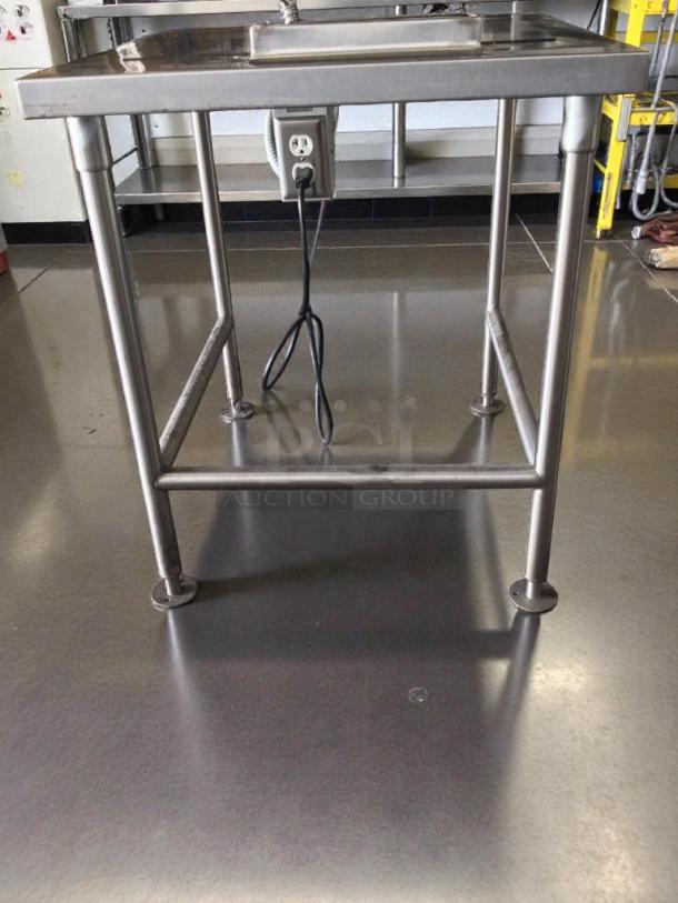 Stainless steel commercial induction cooktop table by Commercial Induction Equipment – USA, model IND-L-TBL-0255, top-tier condition, fully tested.